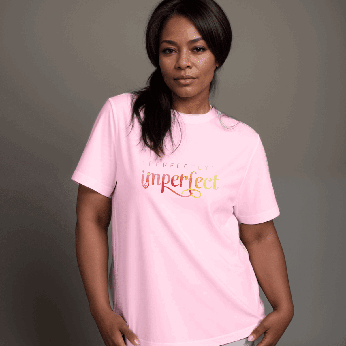 “Perfectly Imperfect” Logo Cotton Tee T-Shirt - FullFab