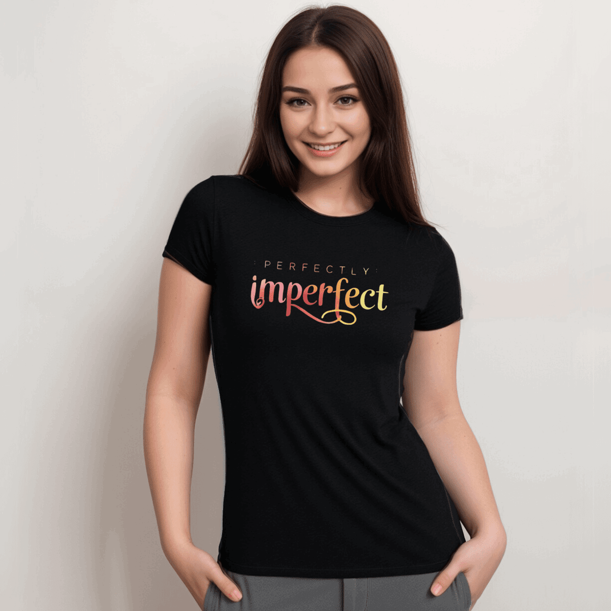 “Perfectly Imperfect” Logo Cotton Tee T-Shirt - FullFab