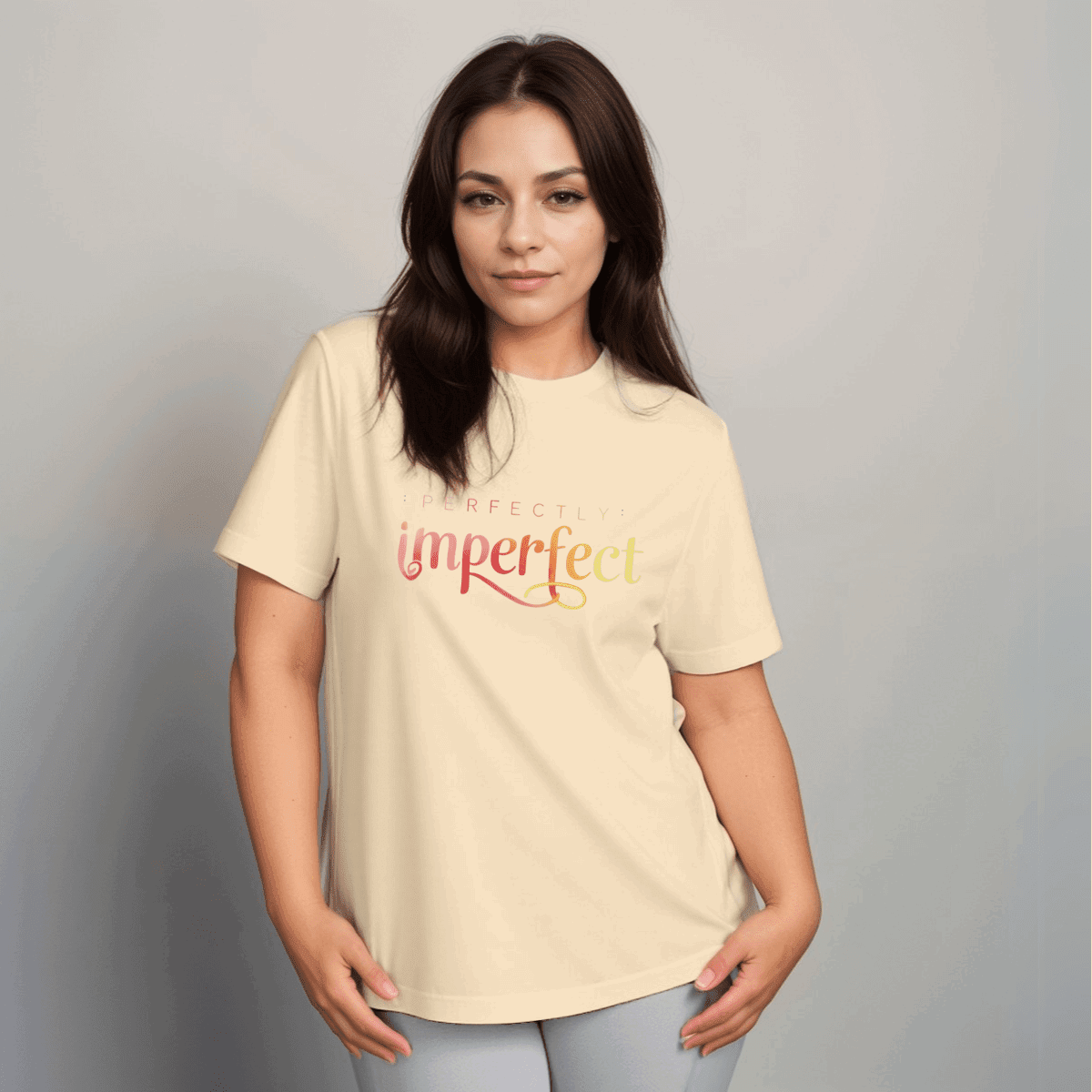 “Perfectly Imperfect” Logo Cotton Tee T-Shirt - FullFab