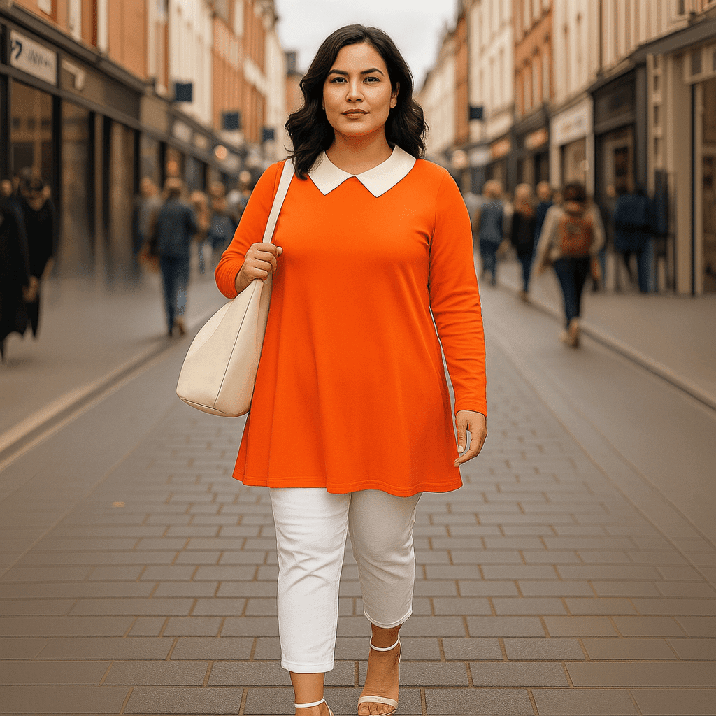 Peter Pan Collar Long Sleeve Swing Top - FullFab