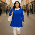 Peter Pan Collar Long Sleeve Swing Top - FullFab