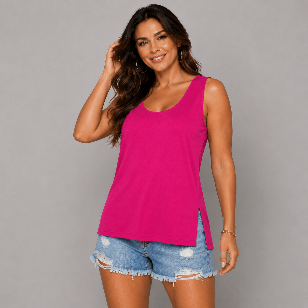 Viscose Sleeveless Cut Side Vest / T-shirt - FullFab