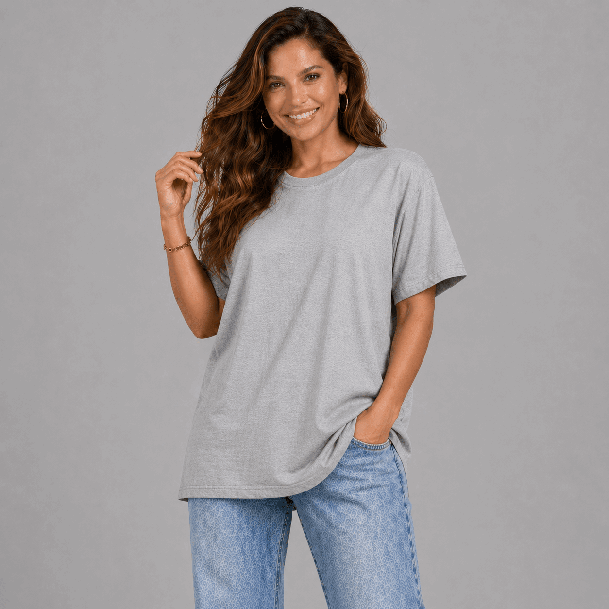 Plain Short Sleeve Long Length Cotton T-Shirt - FullFab