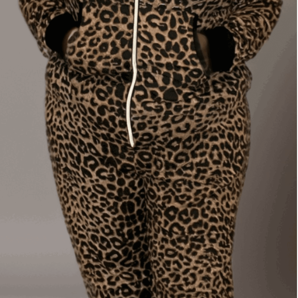 Plus-Size Leopard Print Stretch Lounge Jumpsuit - FullFab