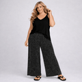 Polka Dot Elastic Waist Palazzo Trousers - FullFab