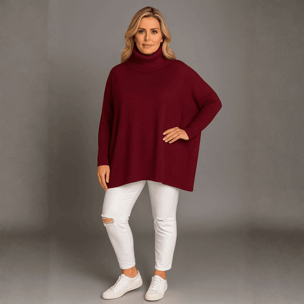 Polo Neck Super Soft Oversized Jumper - FullFab