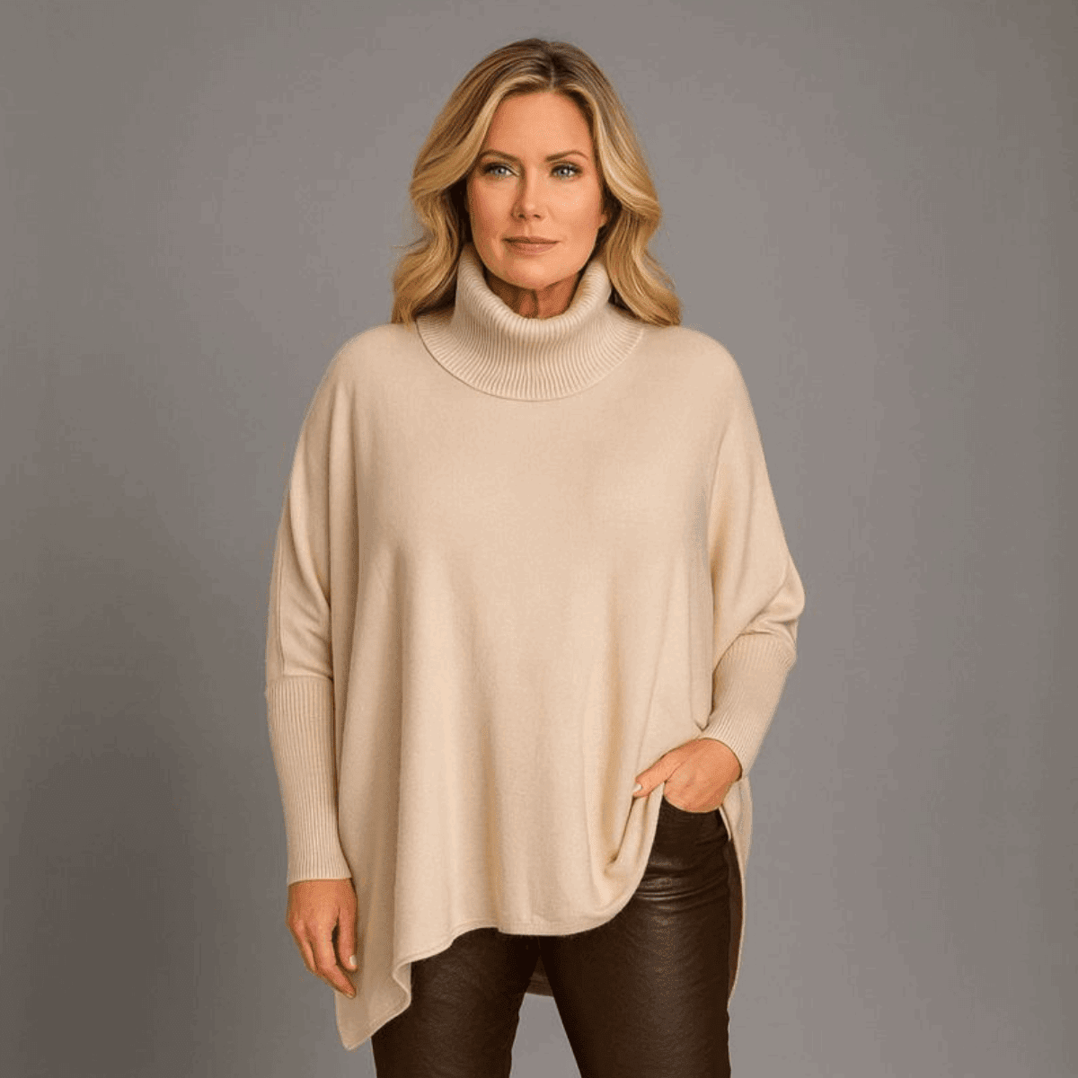 Polo Neck Super Soft Oversized Jumper - FullFab