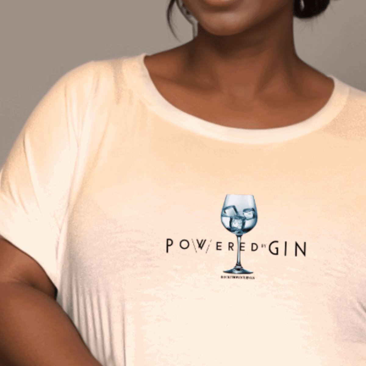 POWERED BY GIN DIPPED HEM T-SHIRT - FullFab