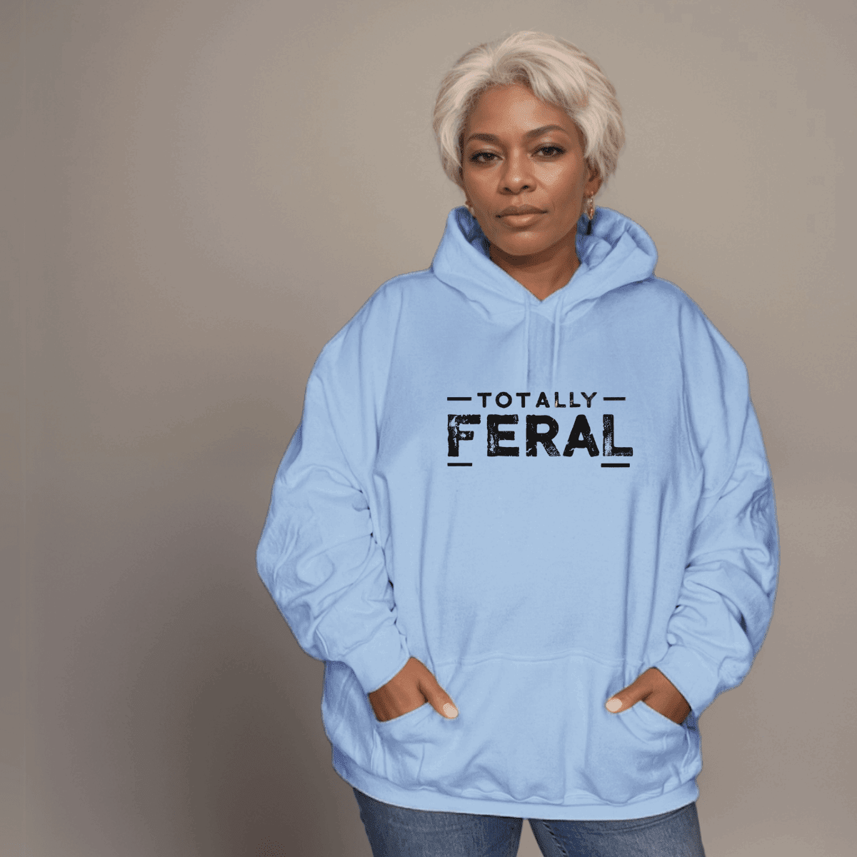 Premium Cotton Hoodie with “Totally Feral” Logo - FullFab