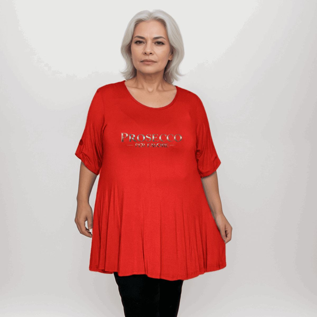 Prosecco Per Favore Button Sleeve Swing Top - FullFab