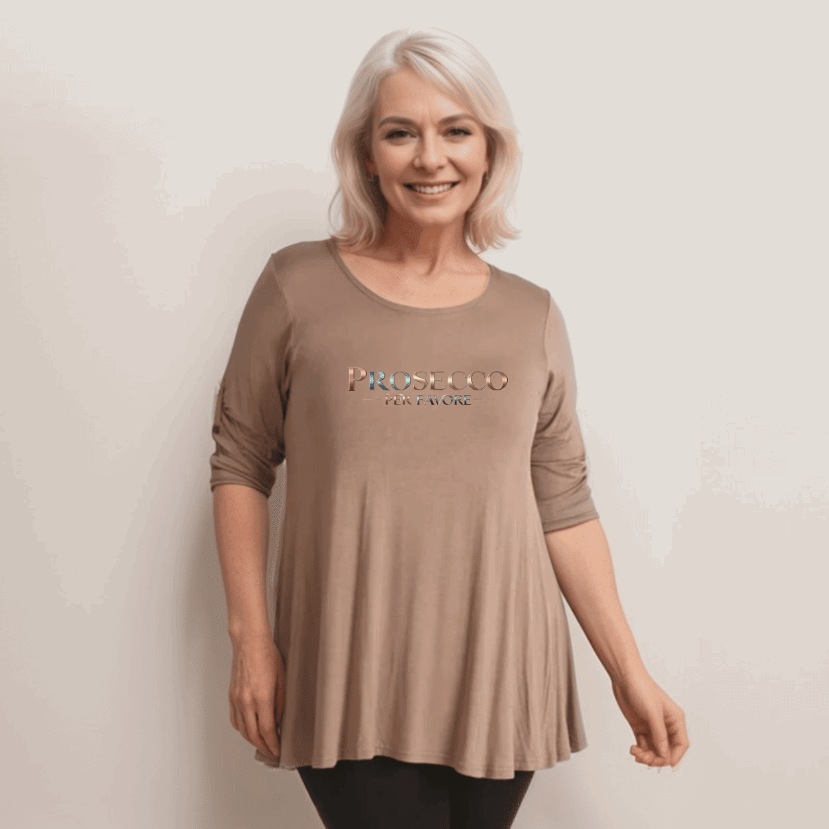 Prosecco Per Favore Button Sleeve Swing Top - FullFab
