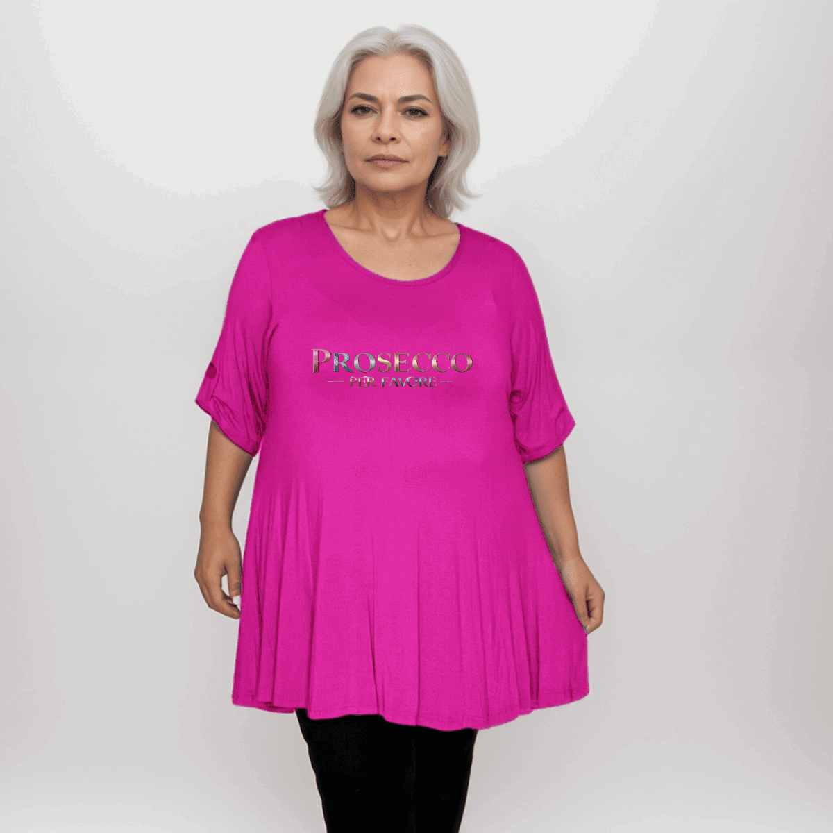Prosecco Per Favore Button Sleeve Swing Top - FullFab