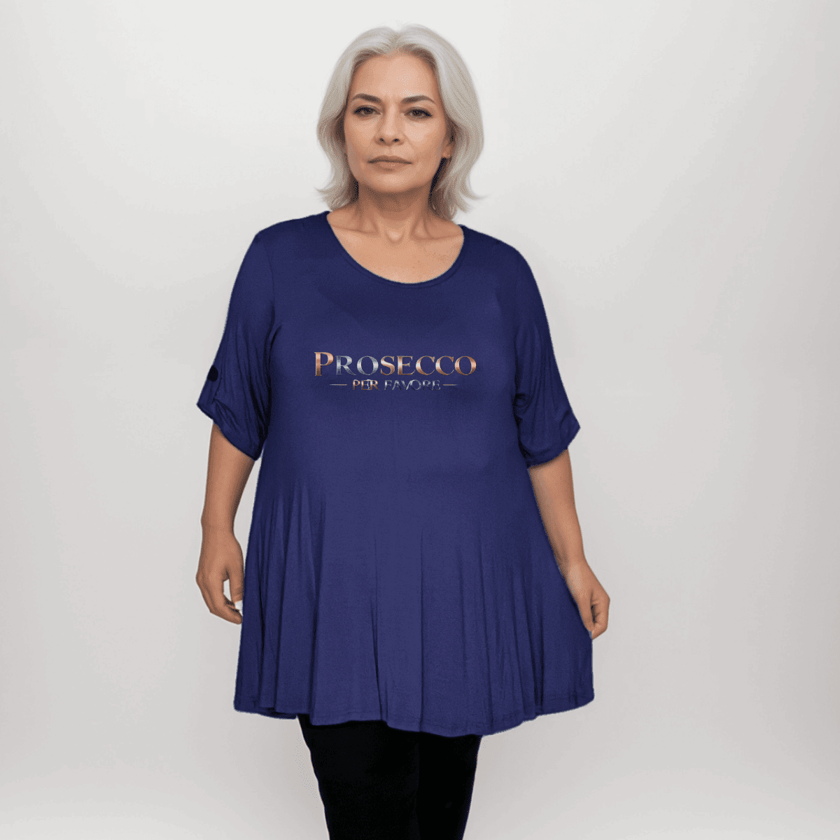 Prosecco Per Favore Button Sleeve Swing Top - FullFab