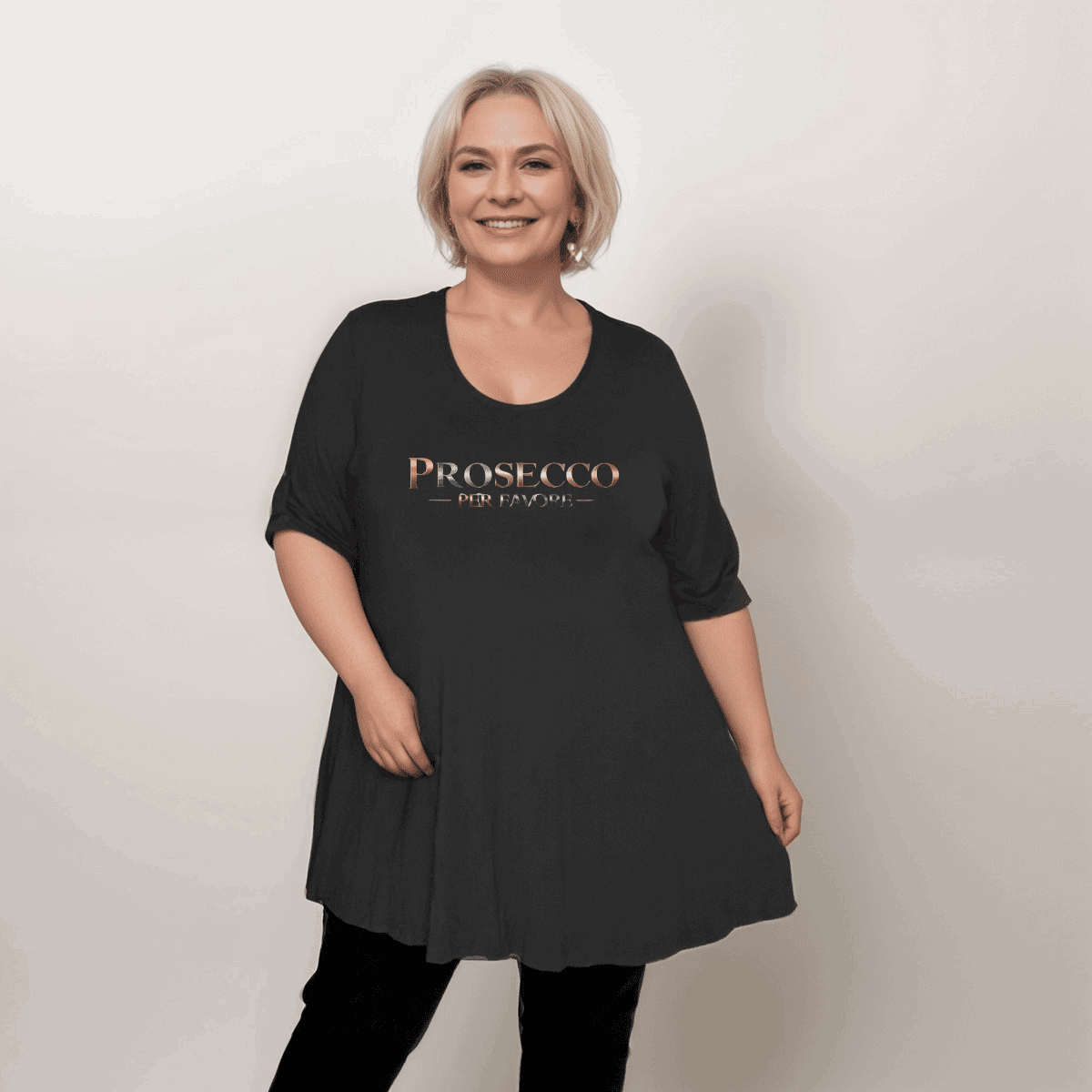 Prosecco Per Favore Button Sleeve Swing Top - FullFab