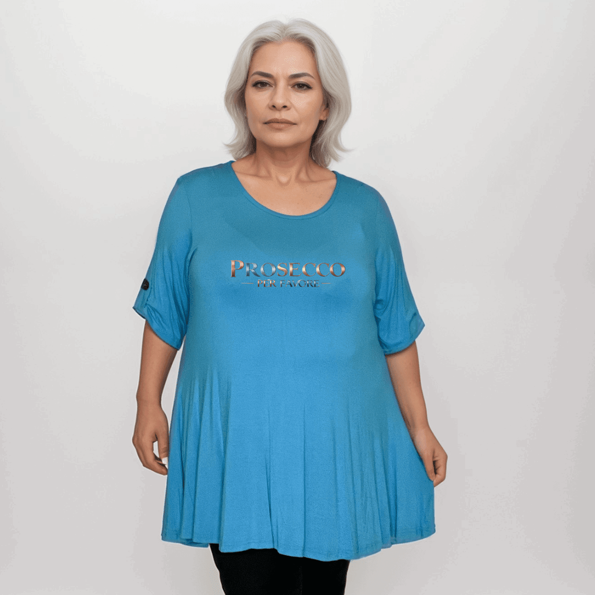 Prosecco Per Favore Button Sleeve Swing Top - FullFab