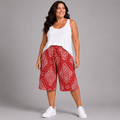 Moroccan Tile Print Elastic Waist Culottes - FullFab