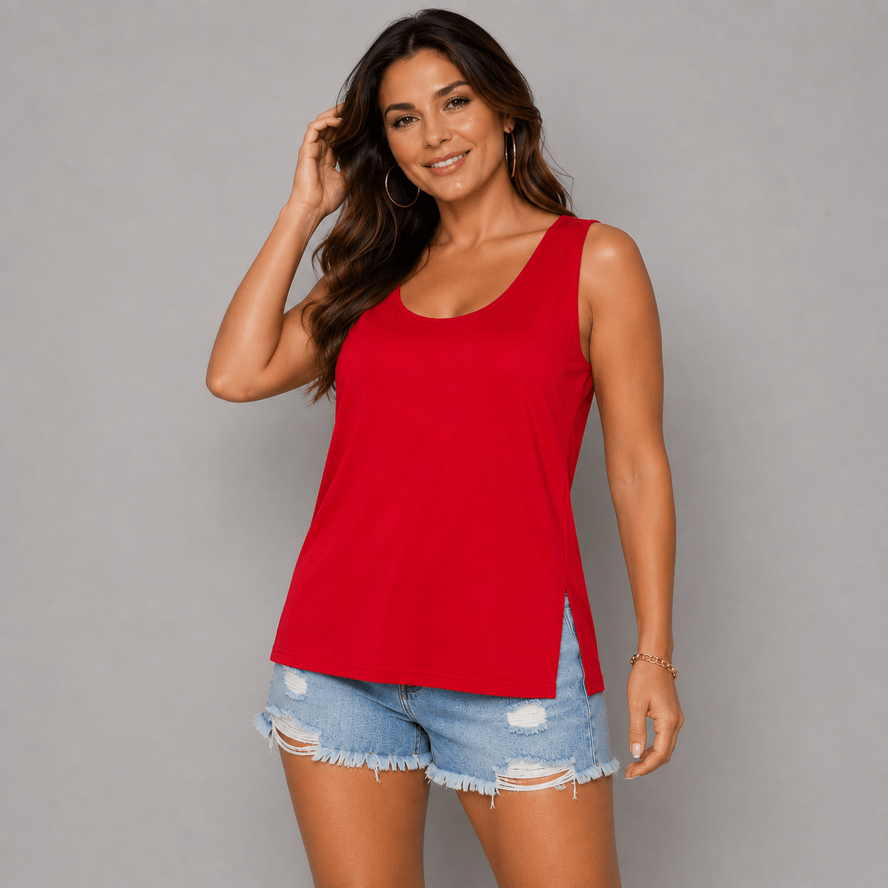 Viscose Sleeveless Cut Side Vest / T-shirt - FullFab