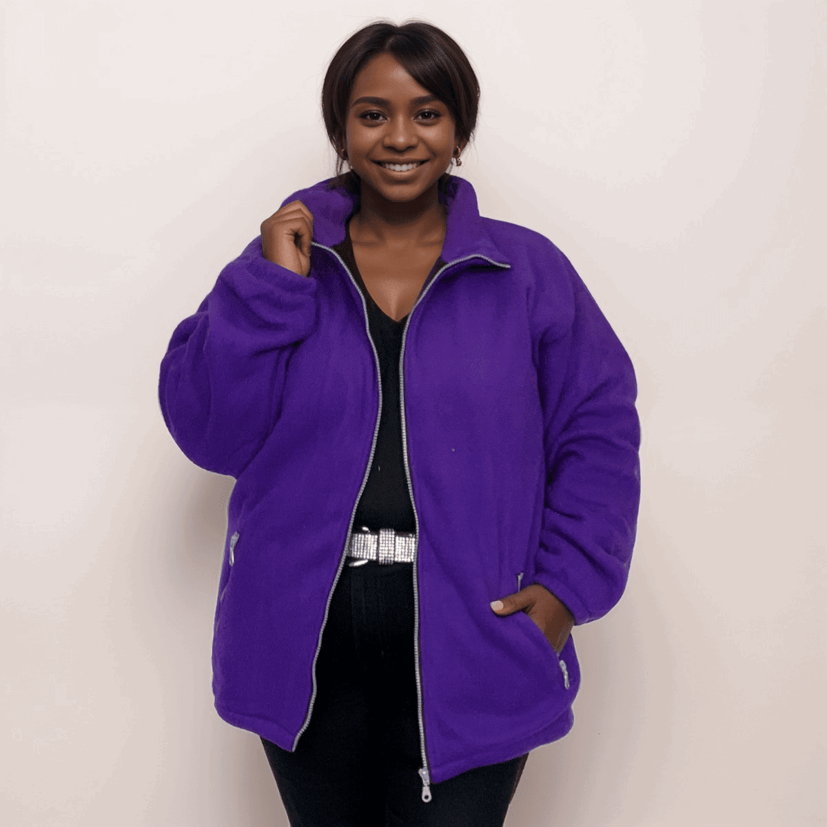 ROCKTHOSECURVES ZIP UP LONG SLEEVE THICK POLAR FLEECE JACKET - FullFab