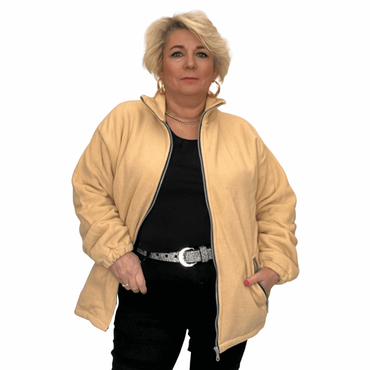 ROCKTHOSECURVES ZIP UP LONG SLEEVE THICK POLAR FLEECE JACKET - FullFab