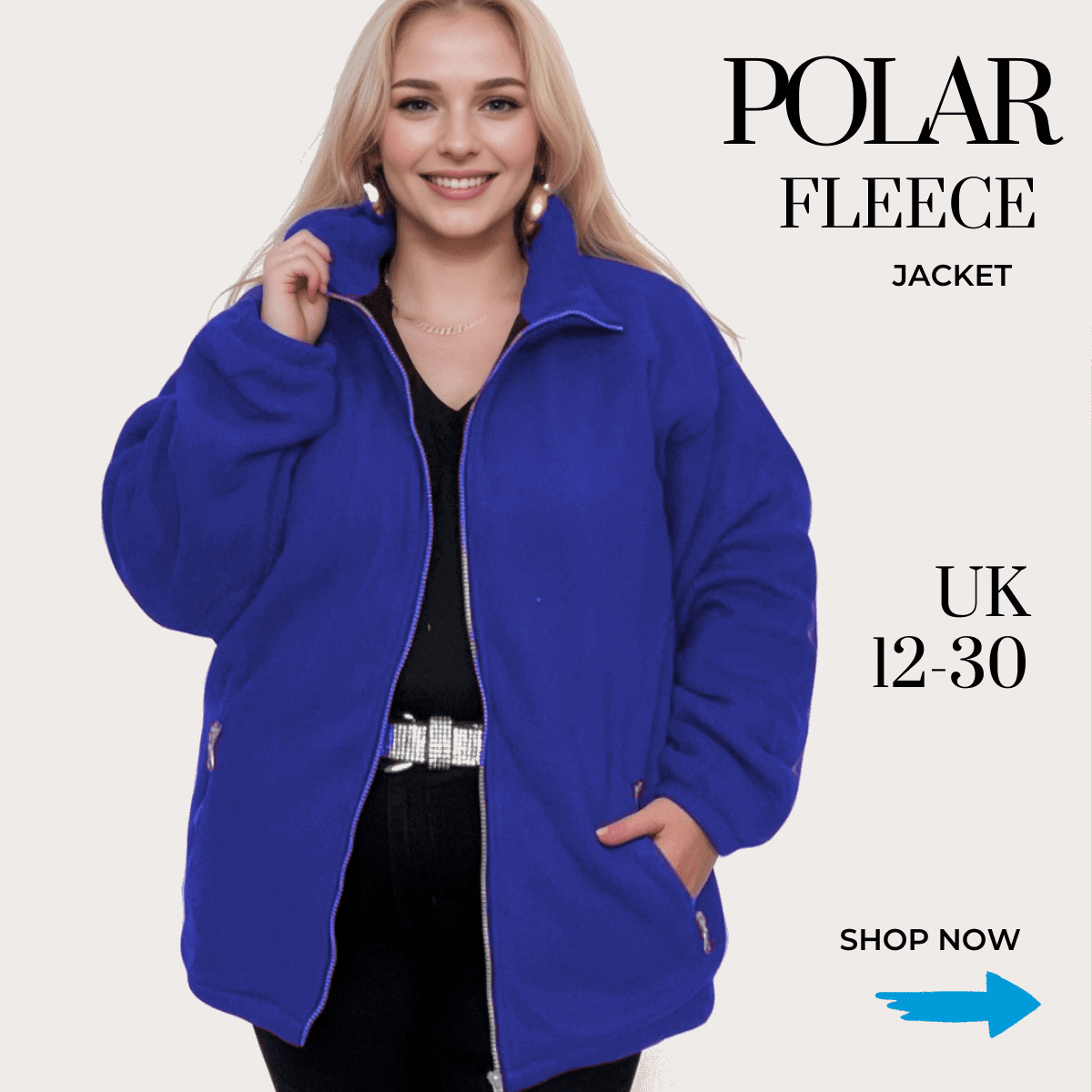 ROCKTHOSECURVES ZIP UP LONG SLEEVE THICK POLAR FLEECE JACKET - FullFab