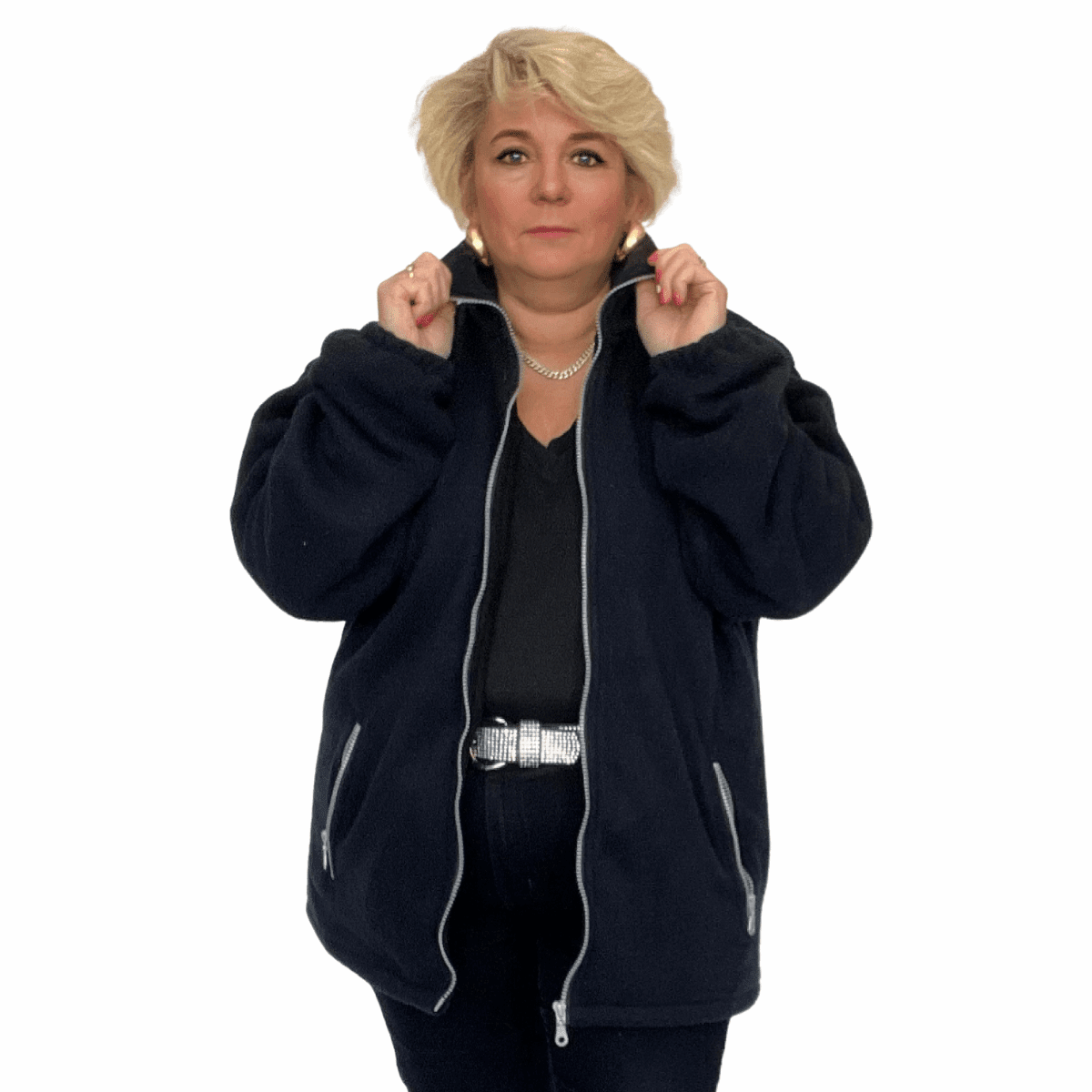 ROCKTHOSECURVES ZIP UP LONG SLEEVE THICK POLAR FLEECE JACKET - FullFab