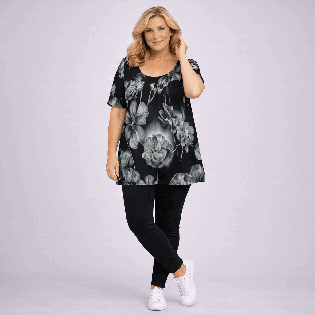 Short Sleeve Floral Smock Top - FullFab