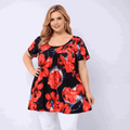 Short Sleeve Floral Smock Top - FullFab