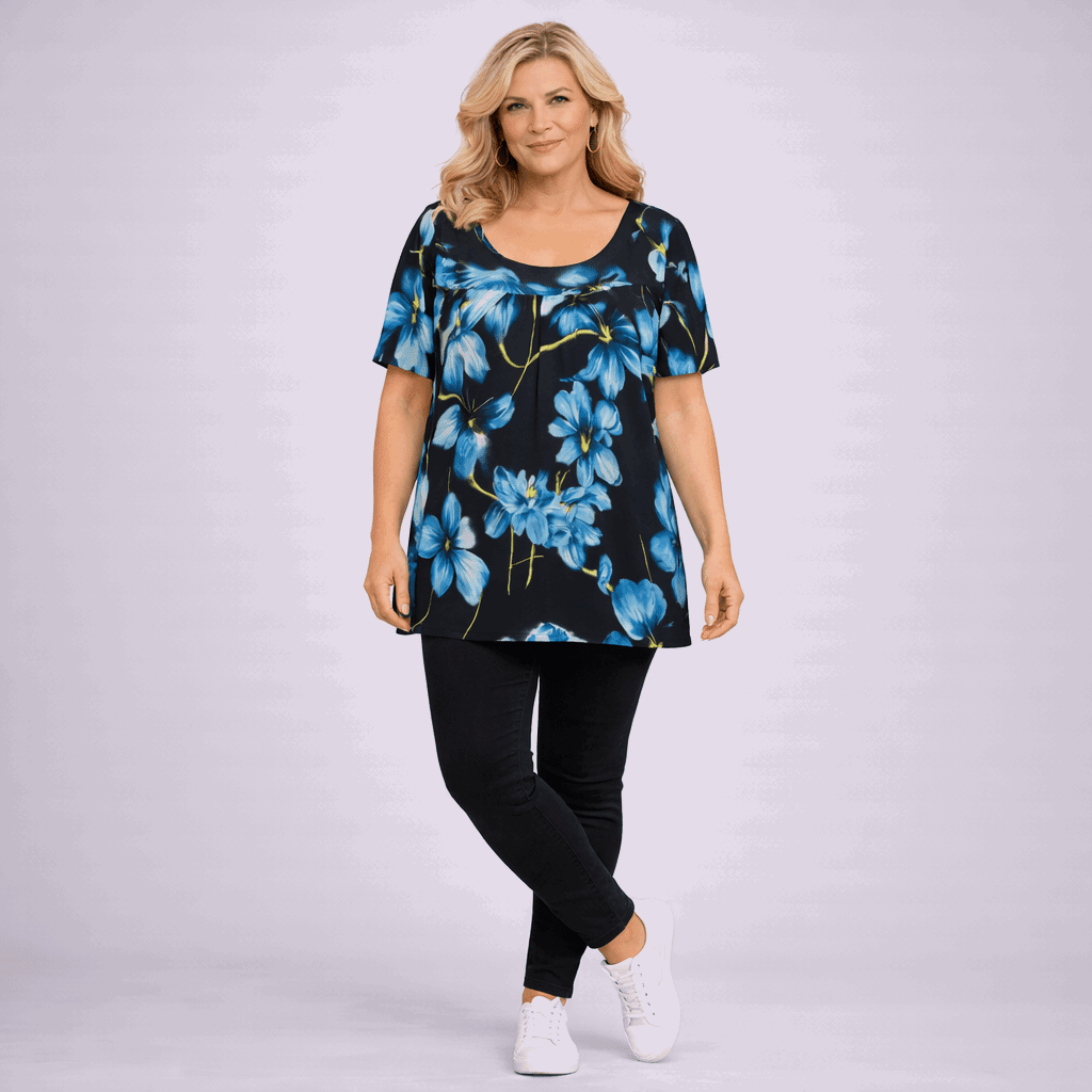 Short Sleeve Floral Smock Top - FullFab