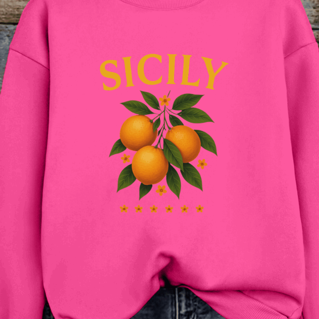 Sicily Premium Cotton Sweatshirt Oranges - FullFab