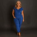 Soft Suedette Cowl Neck Jumpsuit with Pockets - FullFab
