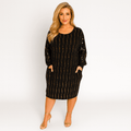 Sparkly Sequin Loose Fitted Dipped Hem Dress - FullFab