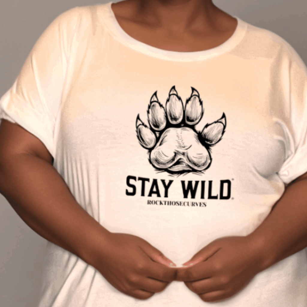 STAY WILD DIPPED HEM T-SHIRT - FullFab