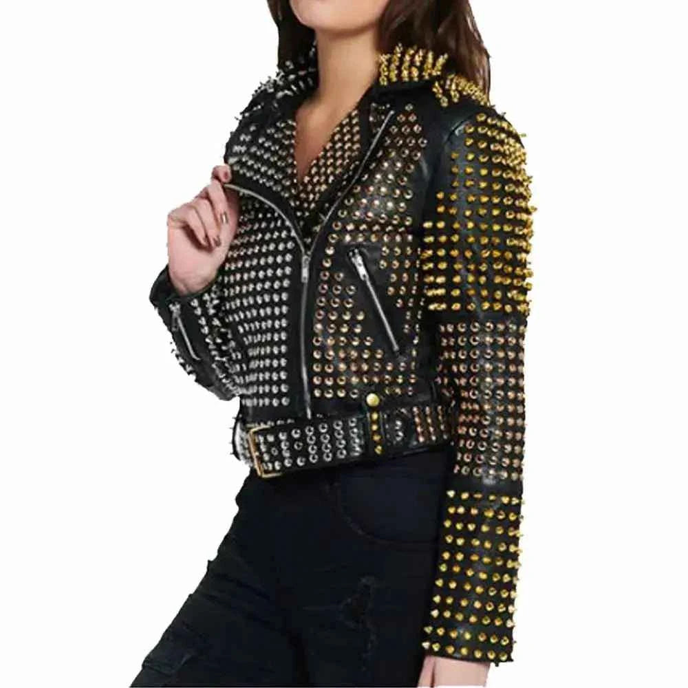Women’s Studded Leather Jacket