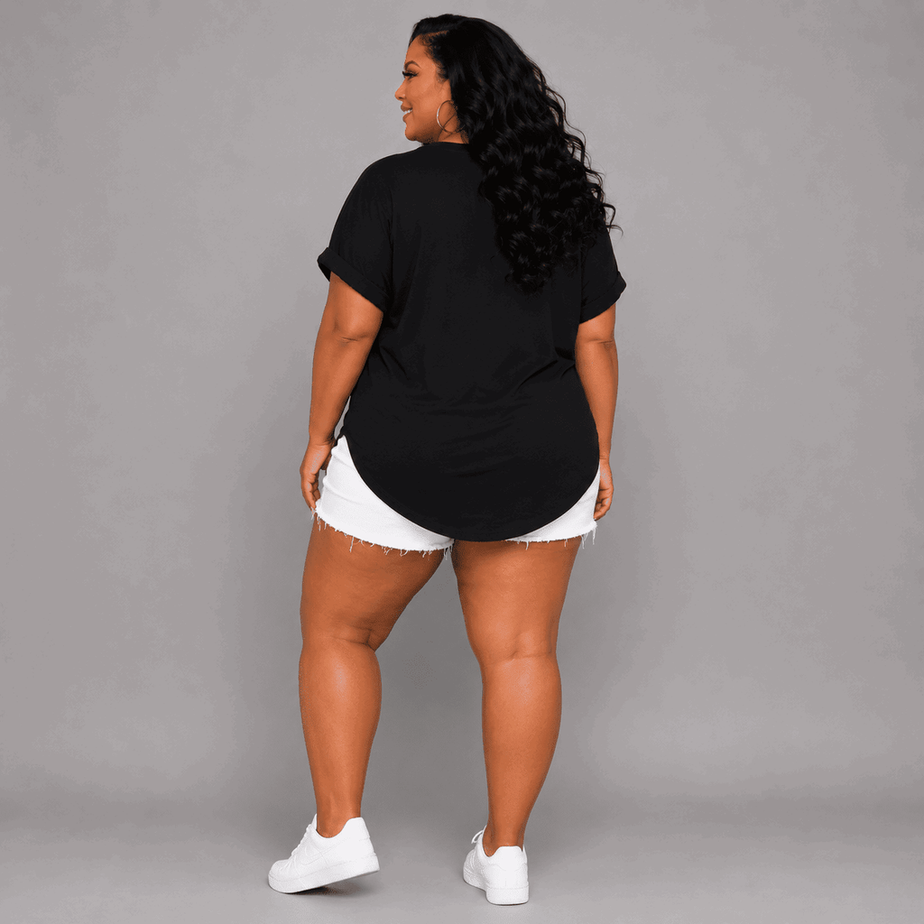 Summer Vibes Dipped-Hem T-Shirt - FullFab