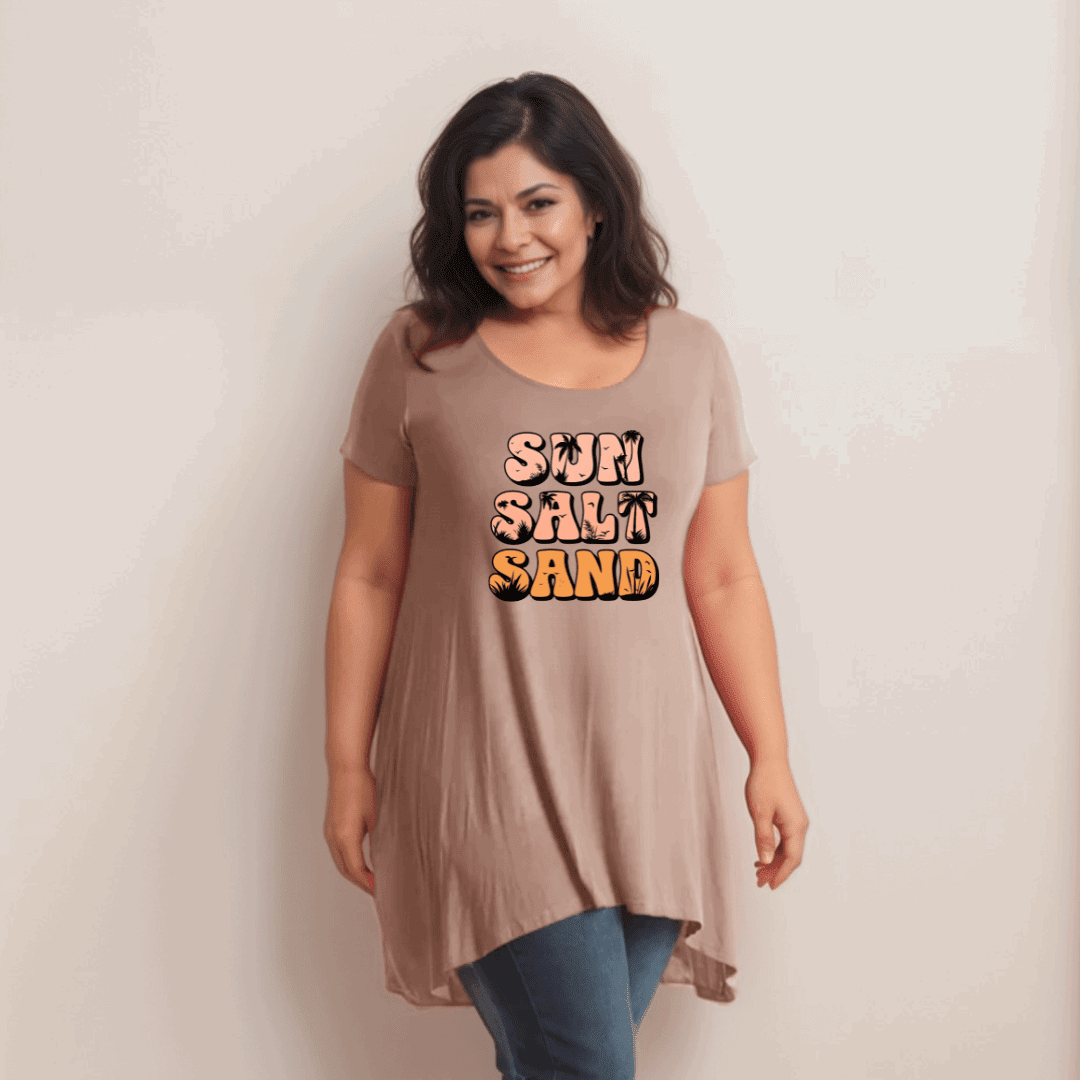 Sun Sand Salt Hanky Hem Swing Top - FullFab