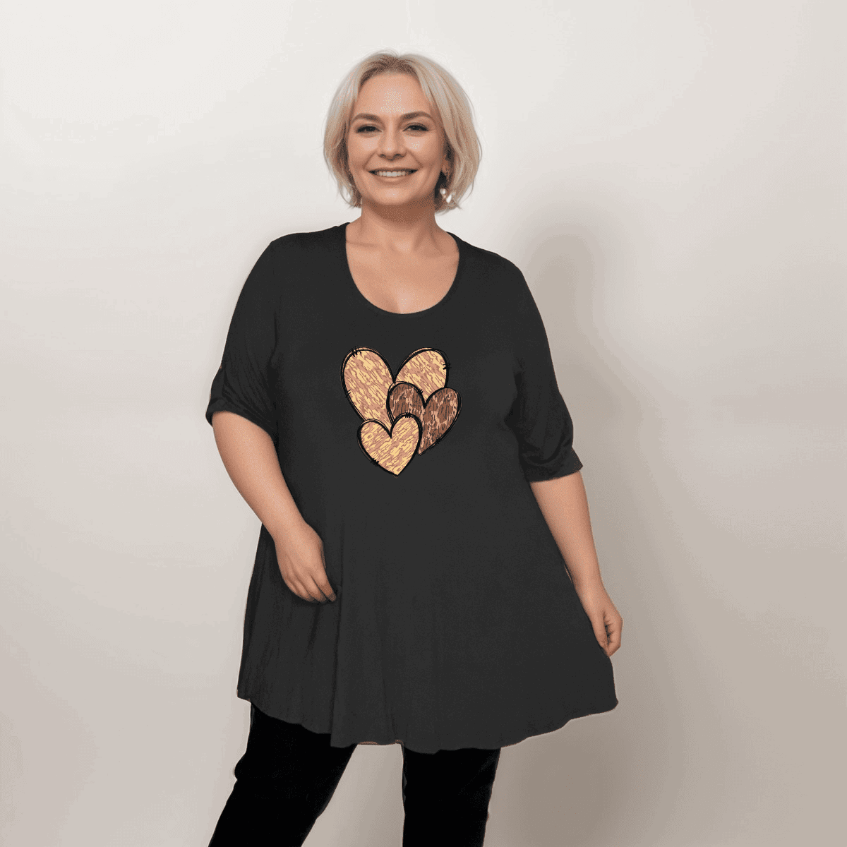 Swing Top with Camo & Leopard Hearts - FullFab