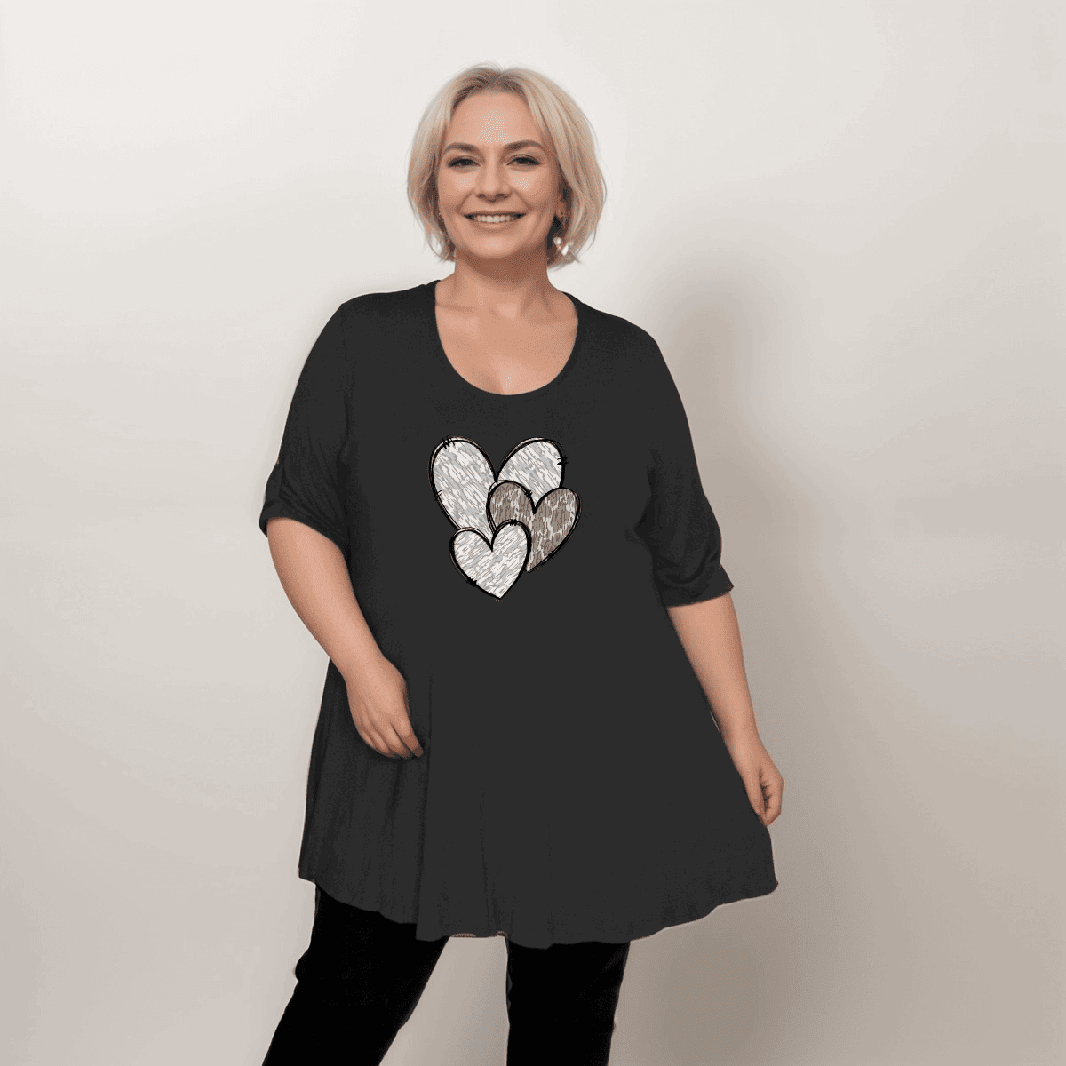 Swing Top with Camo & Leopard Hearts - FullFab