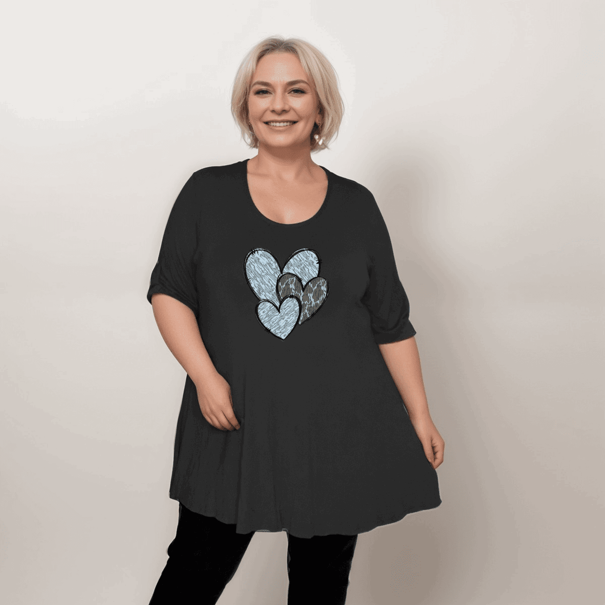Swing Top with Camo & Leopard Hearts - FullFab