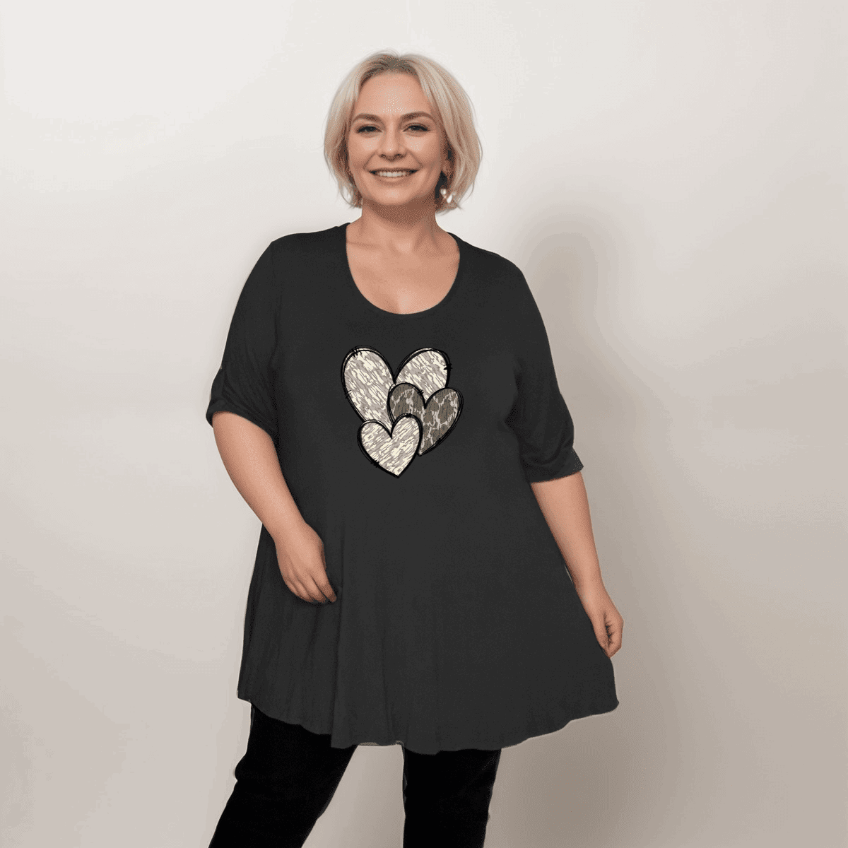 Swing Top with Camo & Leopard Hearts - FullFab