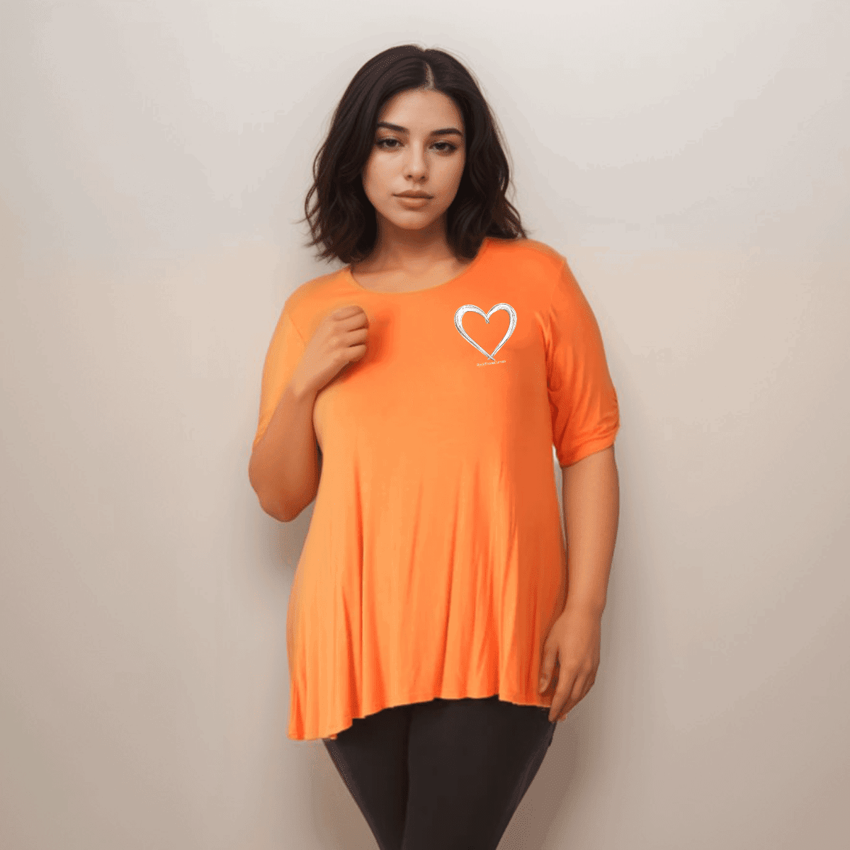 SWING TOP WITH HEART MOTIF - FullFab