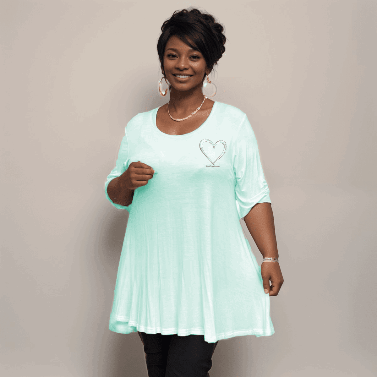 SWING TOP WITH HEART MOTIF - FullFab