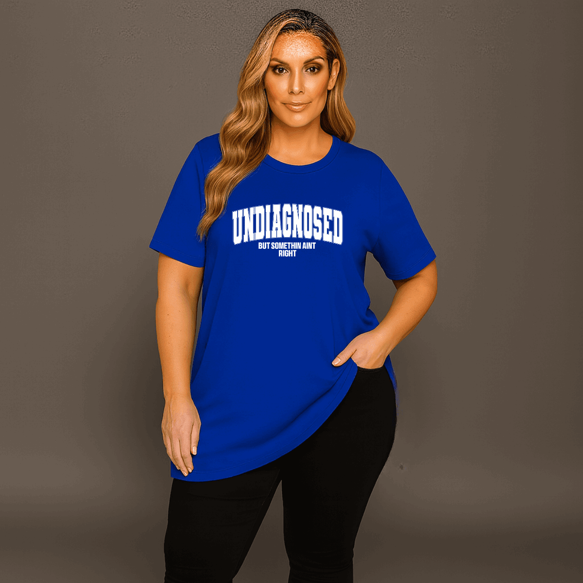 Undiagnosed Plain Short Sleeve Long Length Cotton T-Shirt - FullFab
