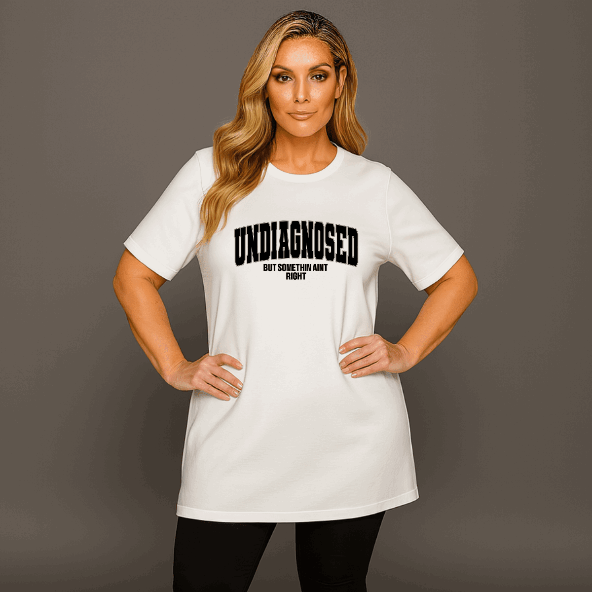 Undiagnosed Plain Short Sleeve Long Length Cotton T-Shirt - FullFab