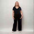CRUSHED VELVET TROUSERS ELASTIC WAIST AND POCKETS - FullFab