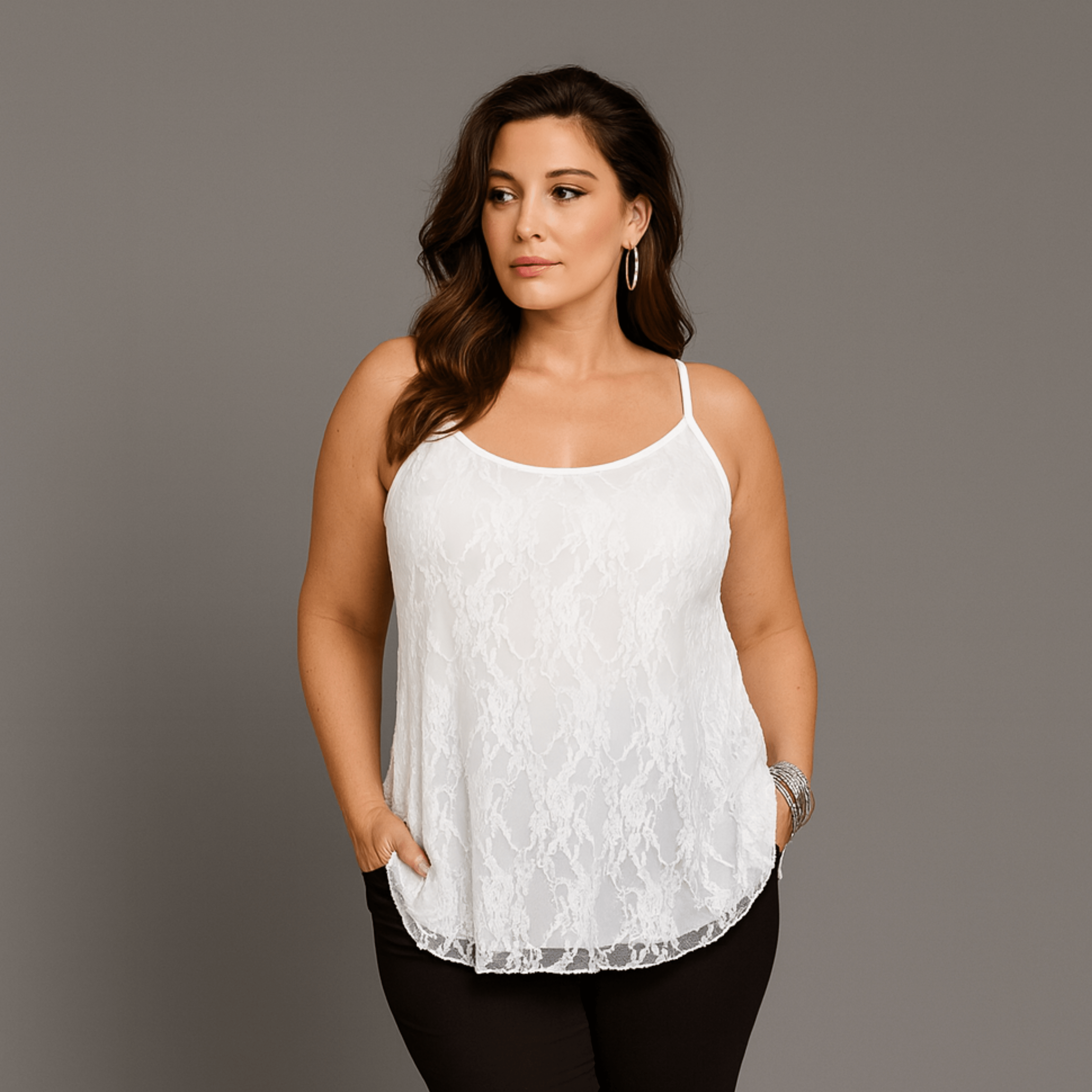 Strappy Lace Cami Top / Swing Vest - FullFab