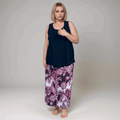 WINE PAISLEY LONG ELASTIC WAIST MAXI SKIRT - FullFab