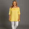Ruffled Neckline Off Shoulder Blouse - FullFab