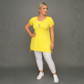 Puff Sleeve Button Front Tunic Top - FullFab